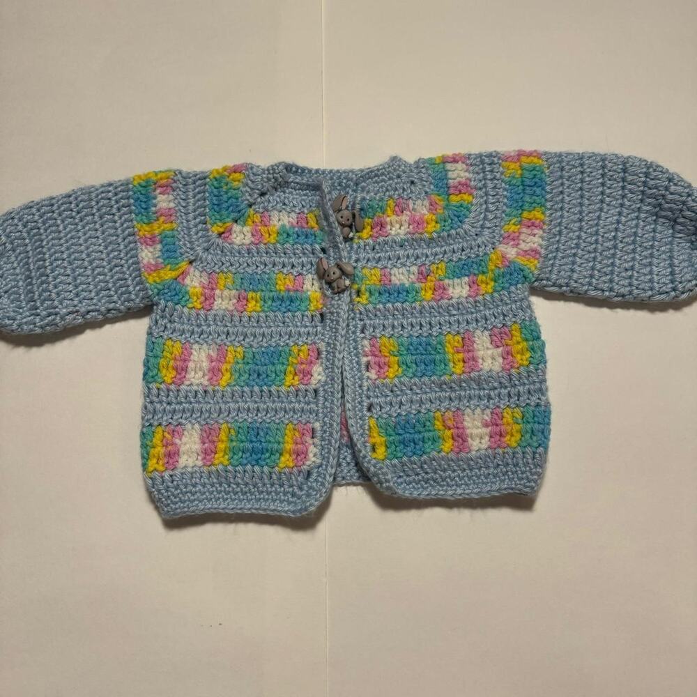 Handmade pastel colored cardigan